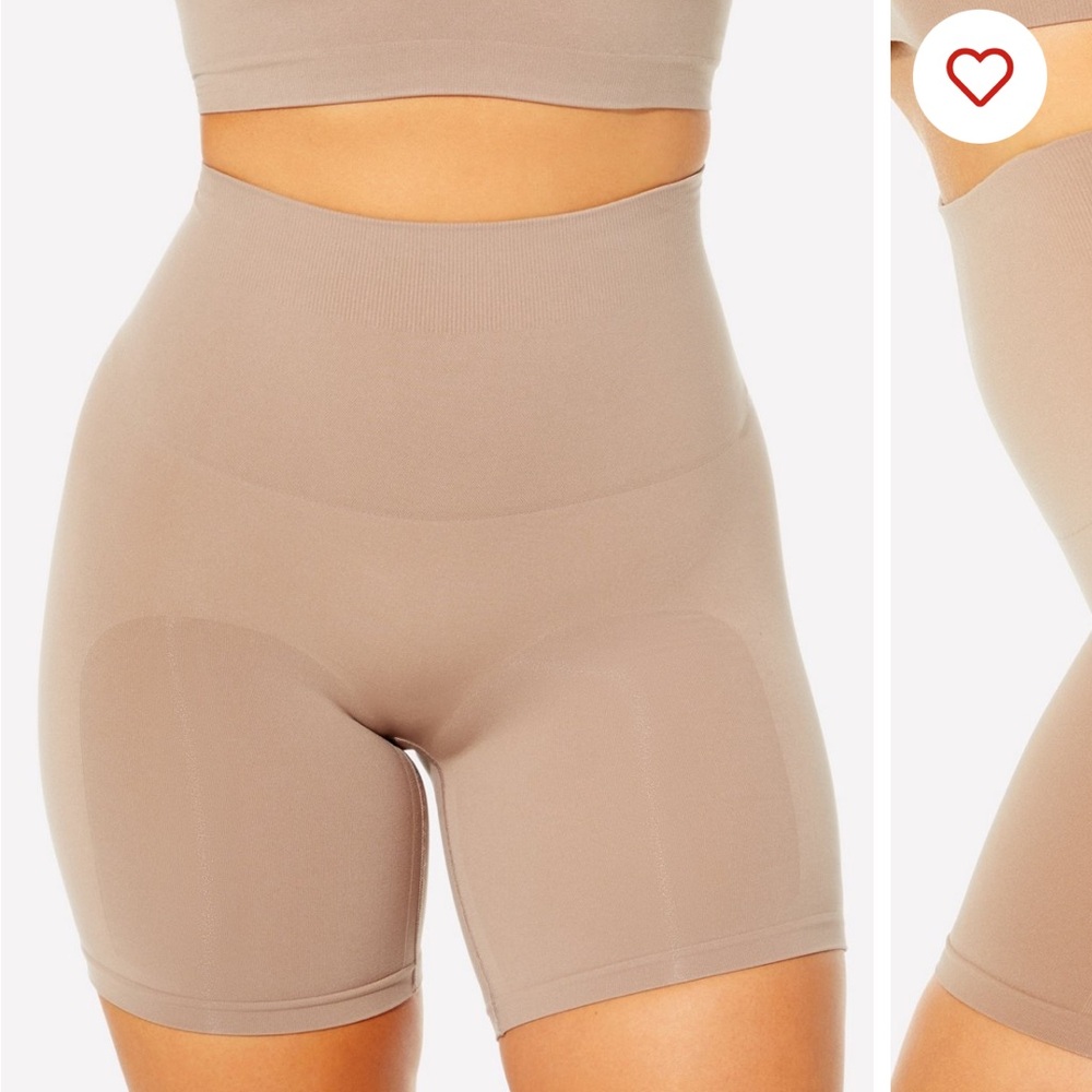 Fabletics High-Waisted Shapewear Shorts - Beige